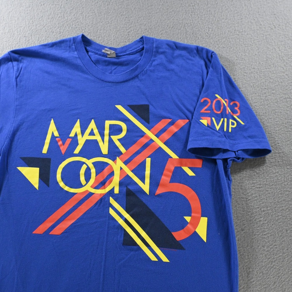 Next Level Maroon 5 2013 VIP Concert Tour Graphic T-Shirt Small Blue